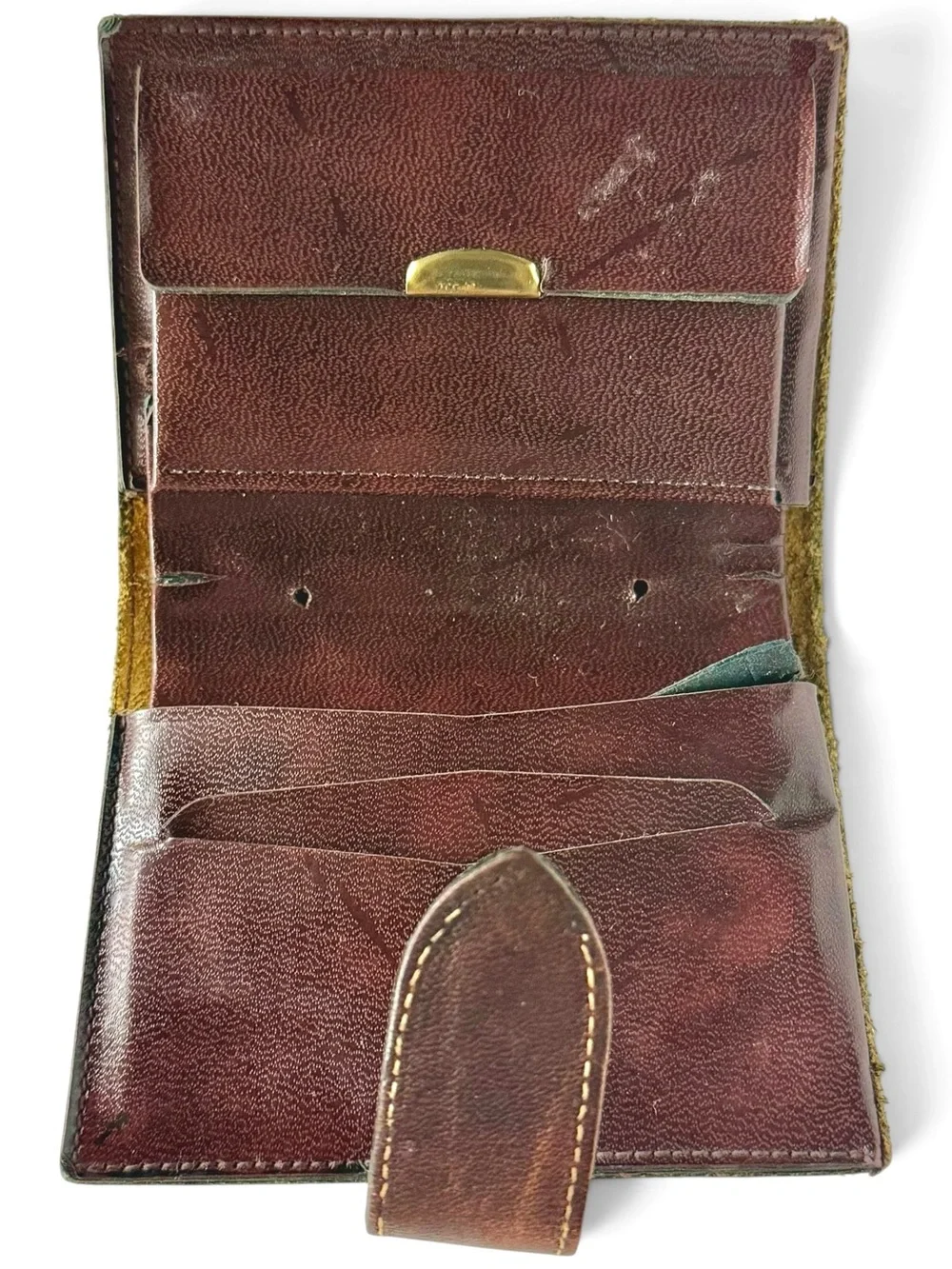 Vintage Baronet Tooled Leather Floral Cowhide Wallet Brown Western Boho Bifold